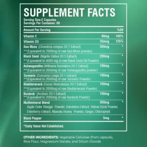Sea Moss Supplement - Supports Thyroid Health, Anti-aging, Antioxidant, Improve Immunity, Detox, Beauty Health 2