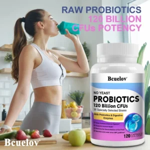 Probiotics 120 Billion CFU 36 Strains Contains Prebiotics and Digestive Enzymes for Digestion and Immune Support Vegan, Non-GMO 6