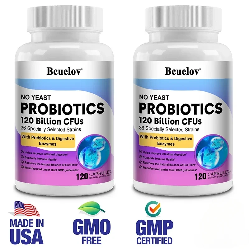 Probiotics 120 Billion CFU 36 Strains Contains Prebiotics and Digestive Enzymes for Digestion and Immune Support Vegan, Non-GMO - Image 3