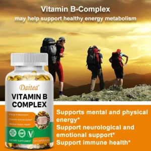 Organic Vitamin B Complex Supports Energy, Immune Health, Antioxidant Supplement - 30/60/120 Vegetarian Capsules 2