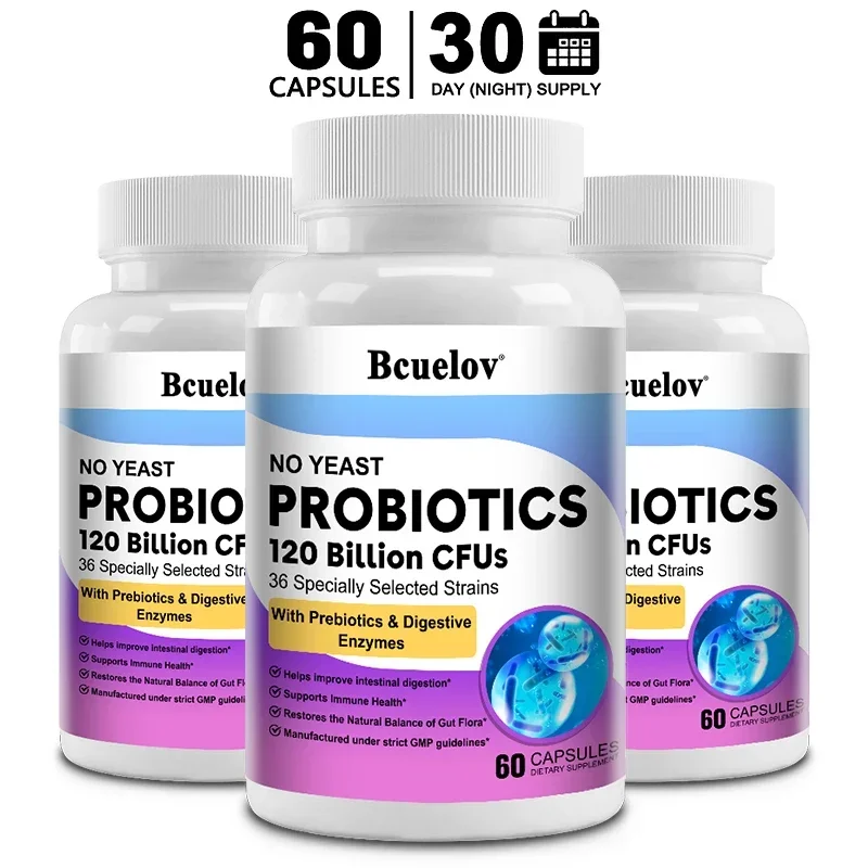Probiotics 120 Billion CFU 36 Strains Contains Prebiotics and Digestive Enzymes for Digestion and Immune Support Vegan, Non-GMO - Image 4