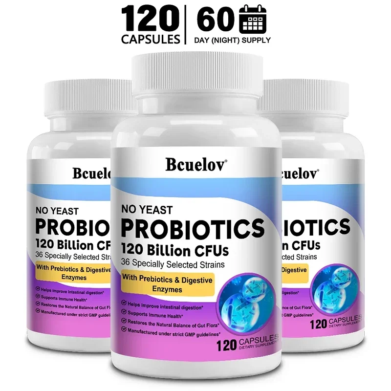 Probiotics 120 Billion CFU 36 Strains Contains Prebiotics and Digestive Enzymes for Digestion and Immune Support Vegan, Non-GMO - Image 6