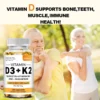 Vitamin D3 5000IU and 120 Mcg Vitamin K2 Capsules for Calcium Absorption, Bone Regeneration, Immune Support, Easy To Melt 2