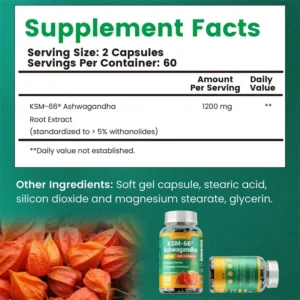 KSM-66 Ashwagandha Extracts Capsules - Relieve Stress and Mood, Promote Sleep Quality, Increase Focus and Brain Health 2